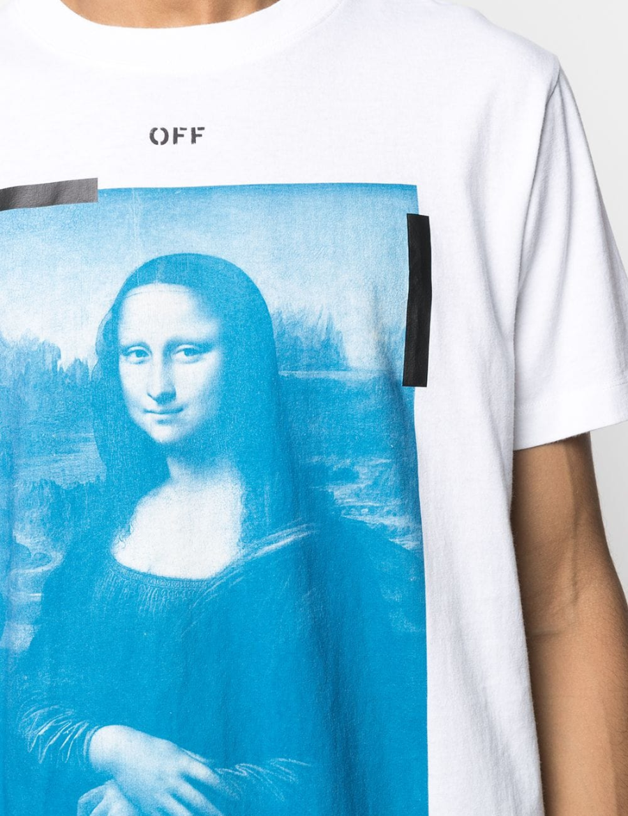 Off-White S/S Slim Fit Blue Mona Lisa T-Shirt (White)