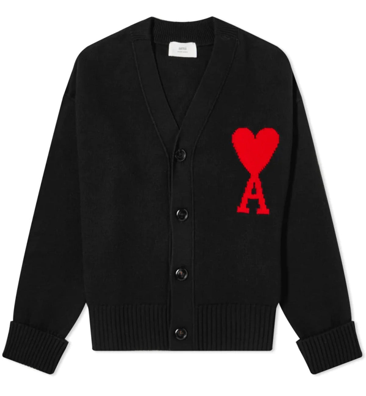 Ami Paris Cardigan Button Jacket (Black)