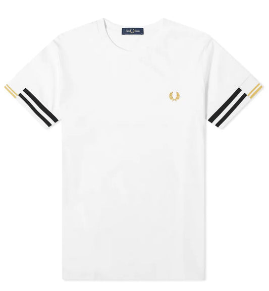 Fred Perry Abstract Cuff Tee (Snow White)