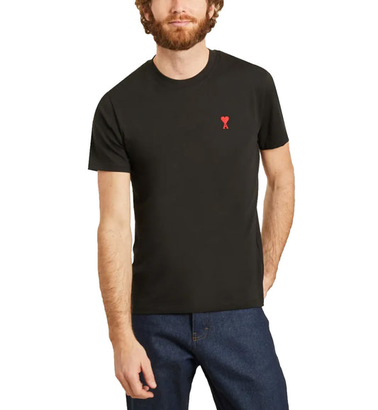 Ami de Coeur Embroidered Small Heart T-shirt (Black)
