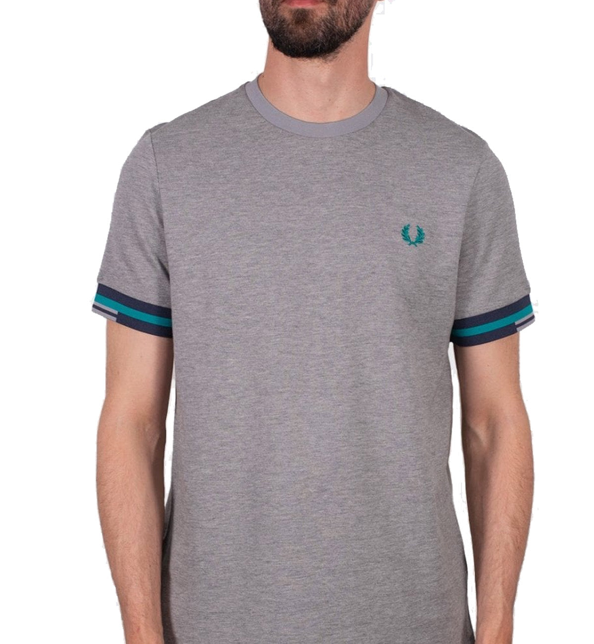 Fred Perry Abstract Cuff Tee (Steel Marl Grey)