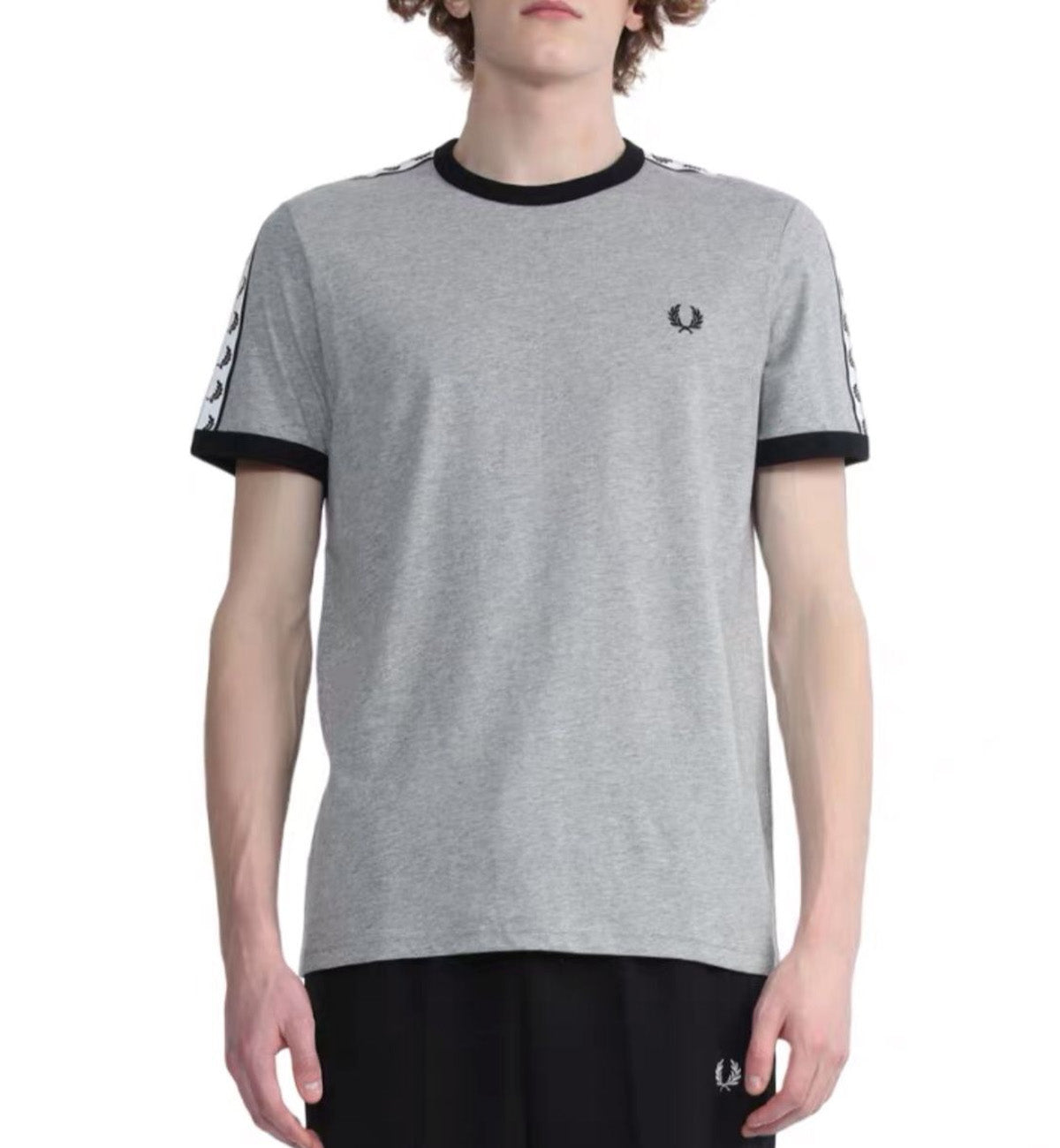 Fred Perry Taped Ringer Tee (Grey)