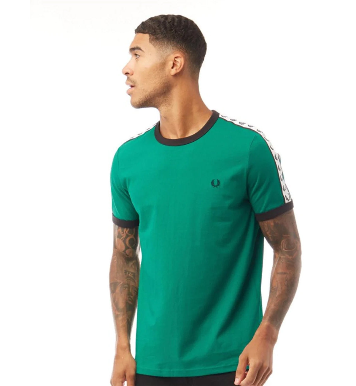 Fred Perry Taped Ringer Tee (Green)