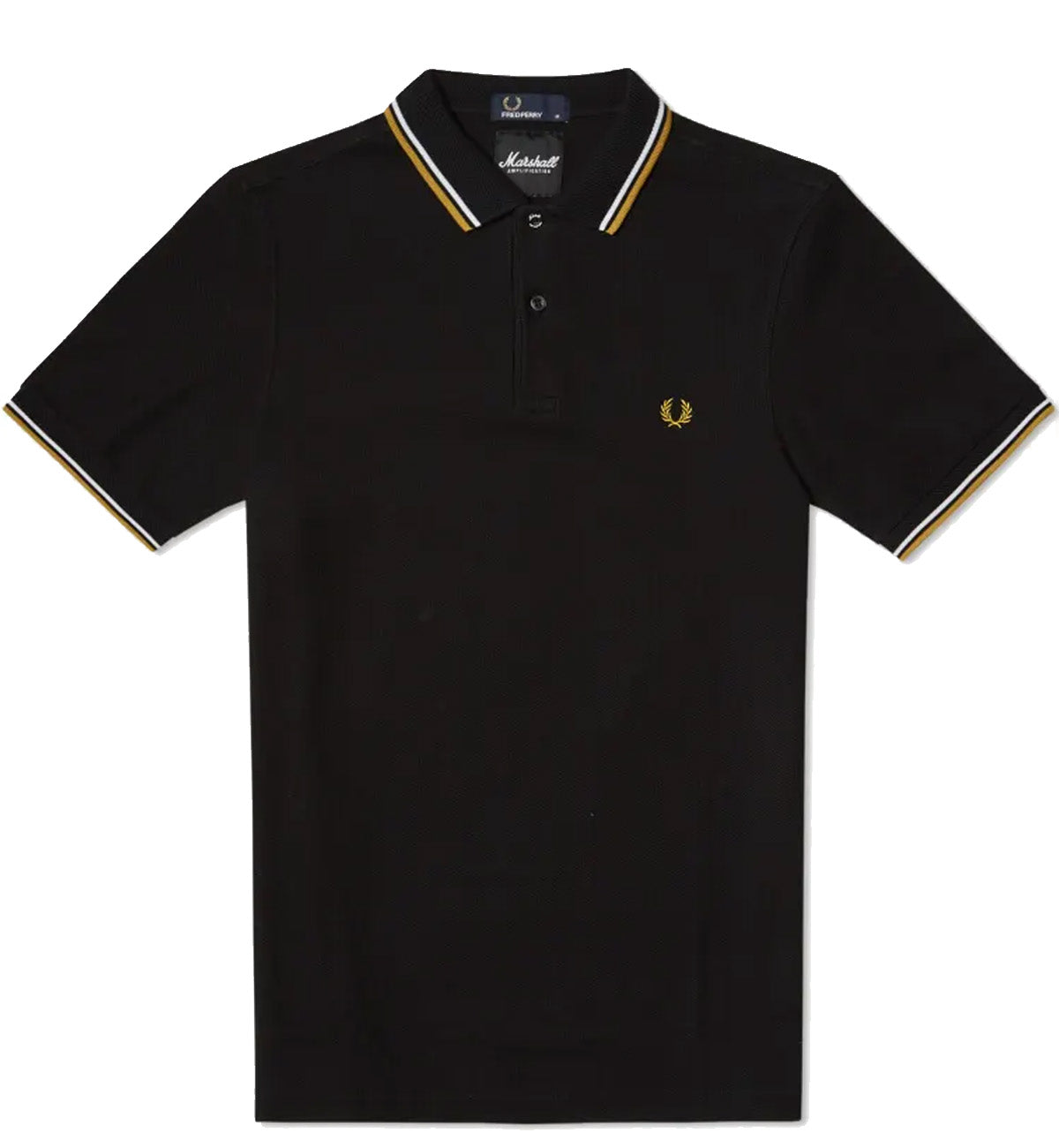 Fred Perry Yellow White Stripe Black Polo Shirt