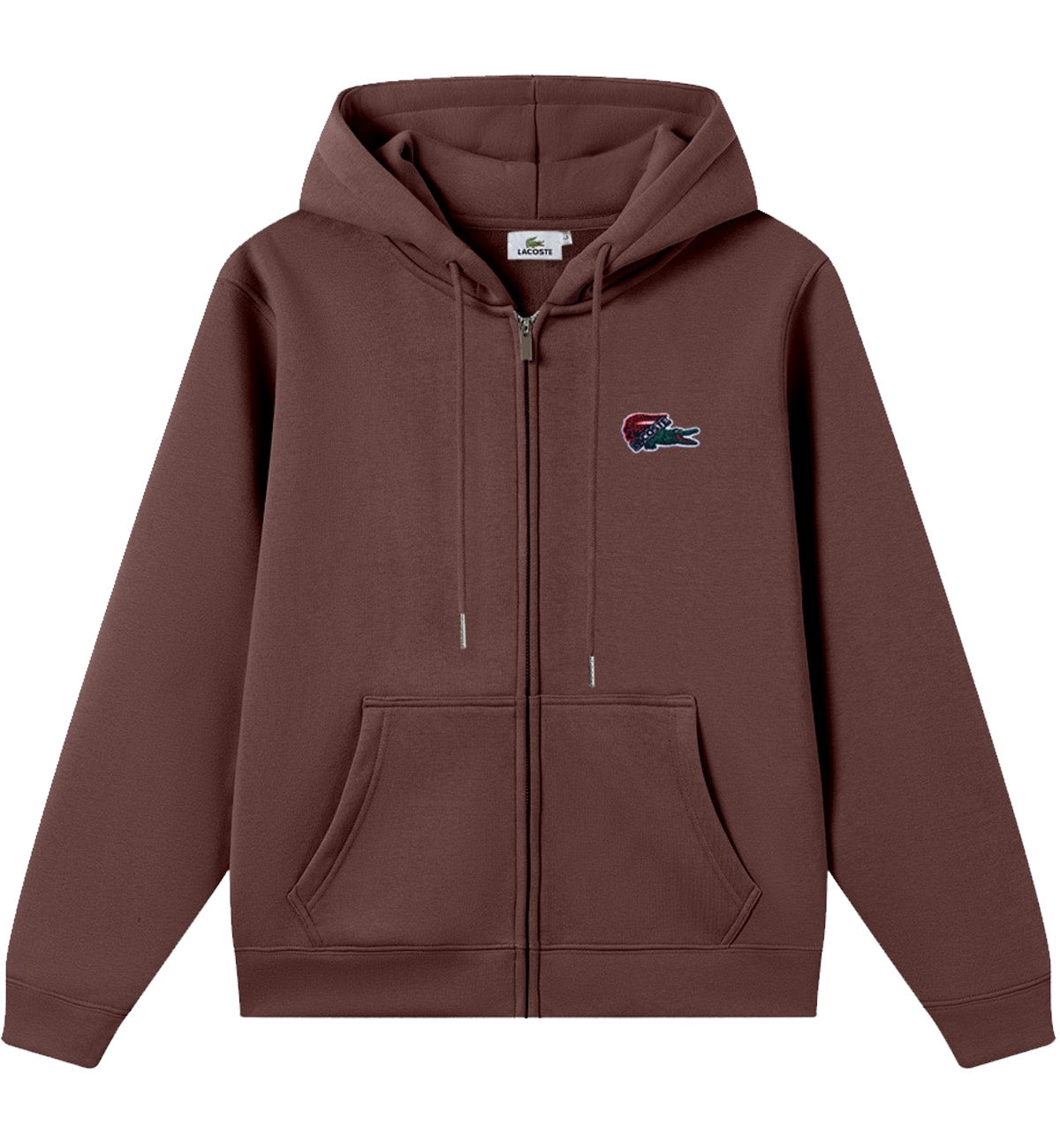 Lacoste Zipped Hoodie (Light Maroon)