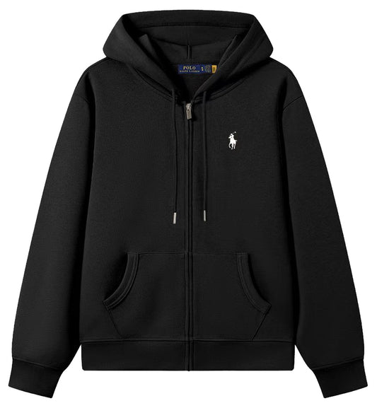Ralph Lauren Small Logo Zipped Hoodie (Black)
