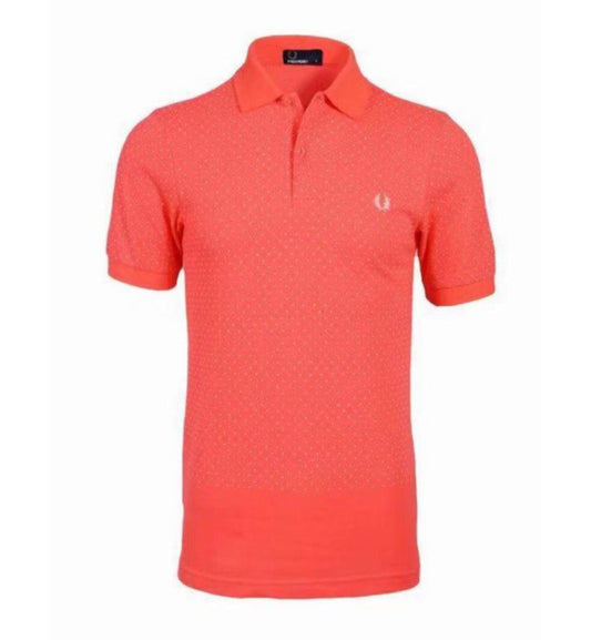 Fred Perry Printed Polka Dot Orange Polo Shirt