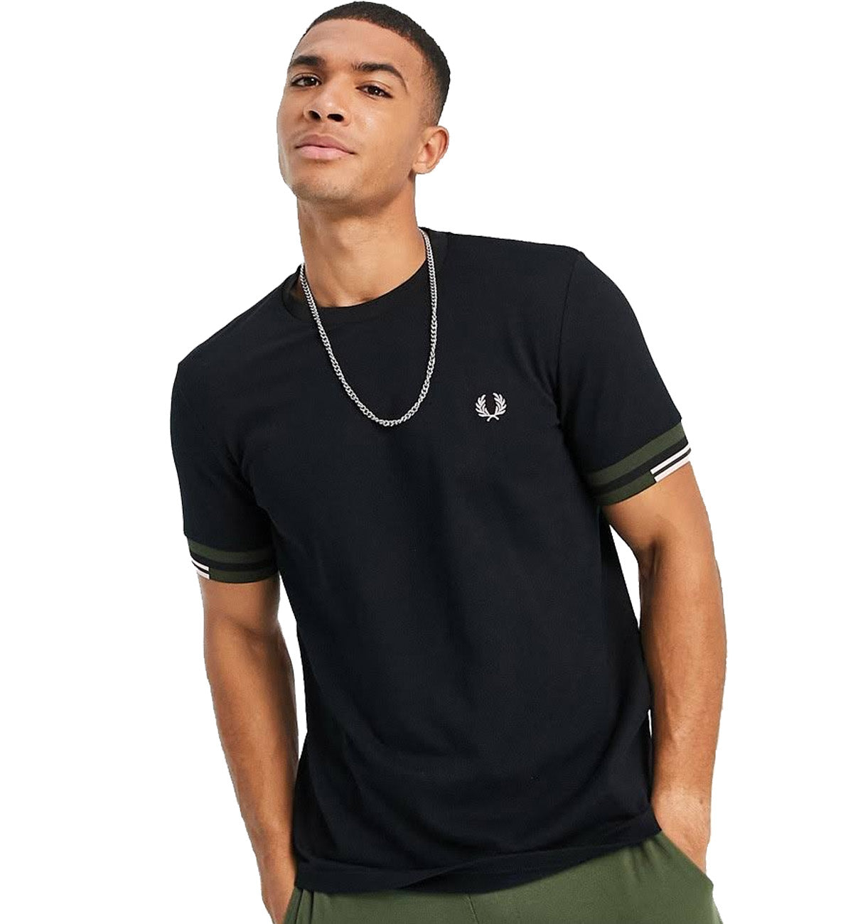 Fred Perry Abstract Cuff Tee (Black)