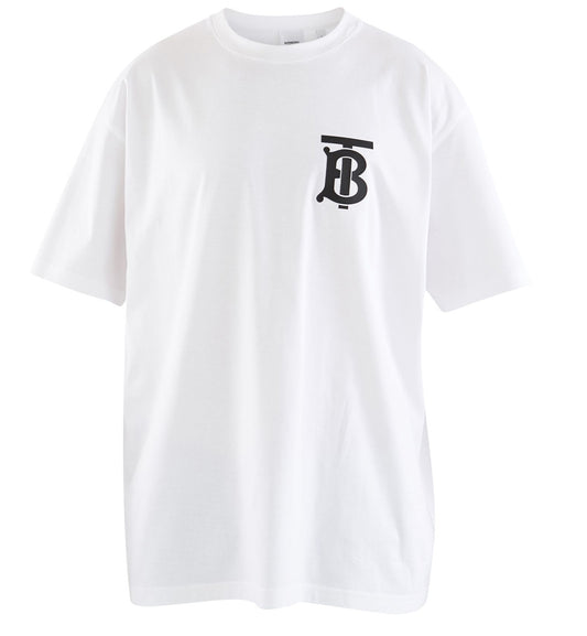 Burberry Monogram Mitif Oversized T-Shirt (White)