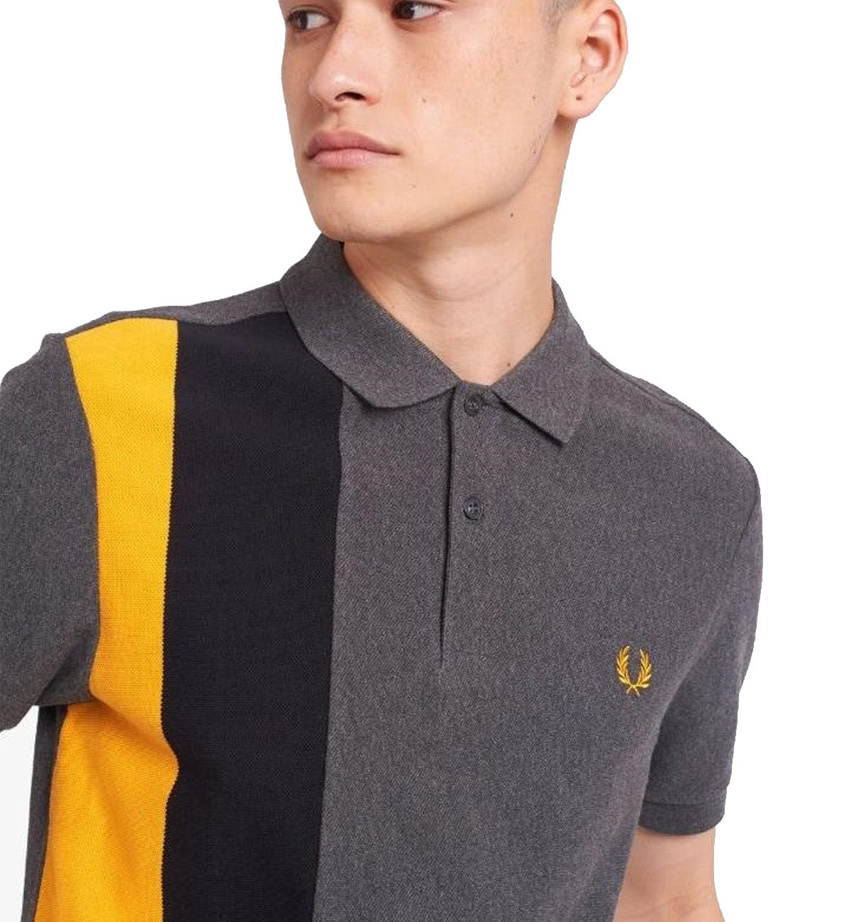Fred Perry Side Panel Stripe Polo Shirt (Gold)