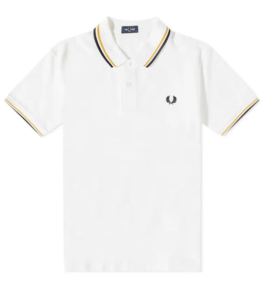 Fred Perry Black Khaki Stripe Beige Polo Shirt