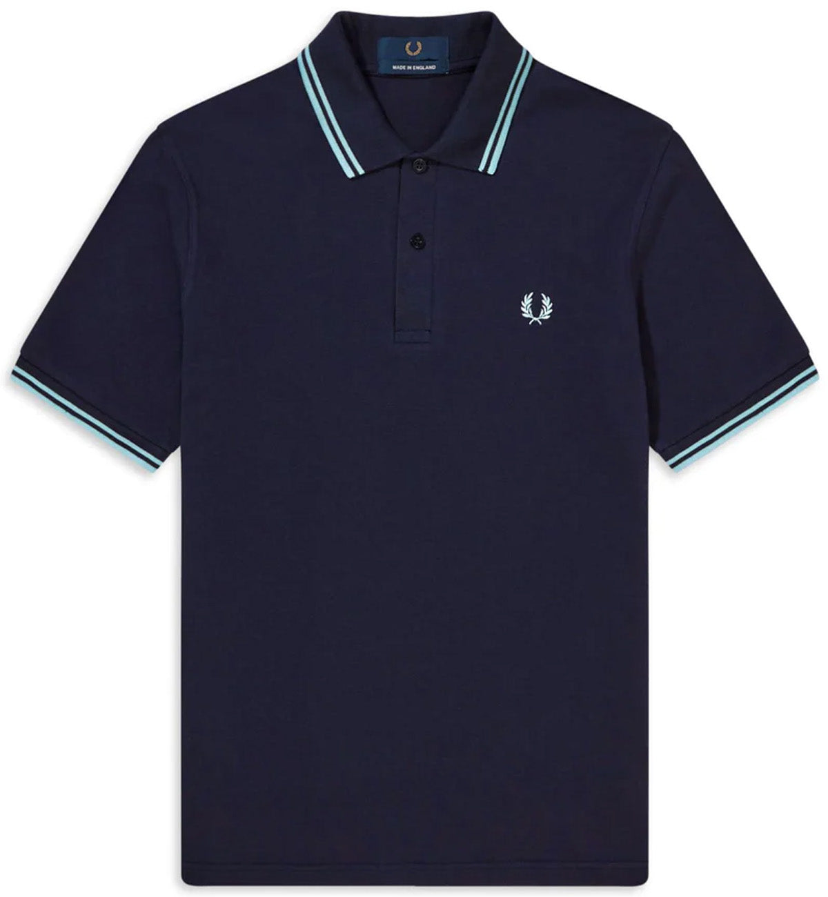 Fred Perry Cyan Twin Tipped Carbon Blue Polo Shirt