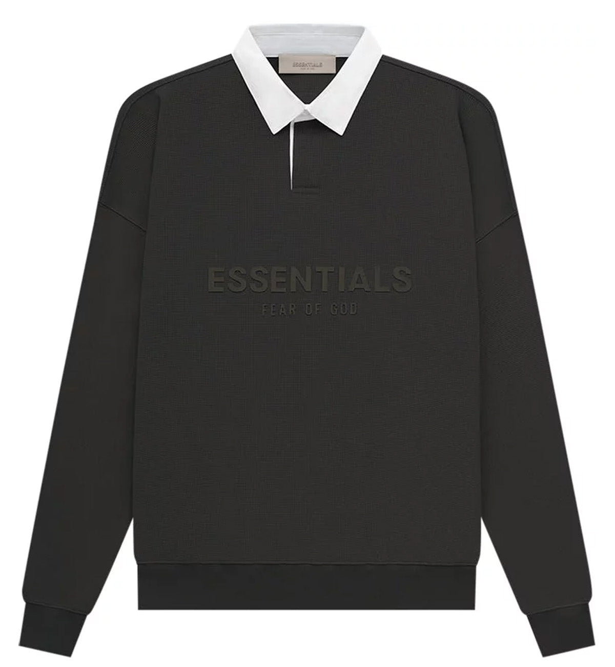 ESSENTIALS fear of fashion god Long Sleeve Polo Shirt Black Medium