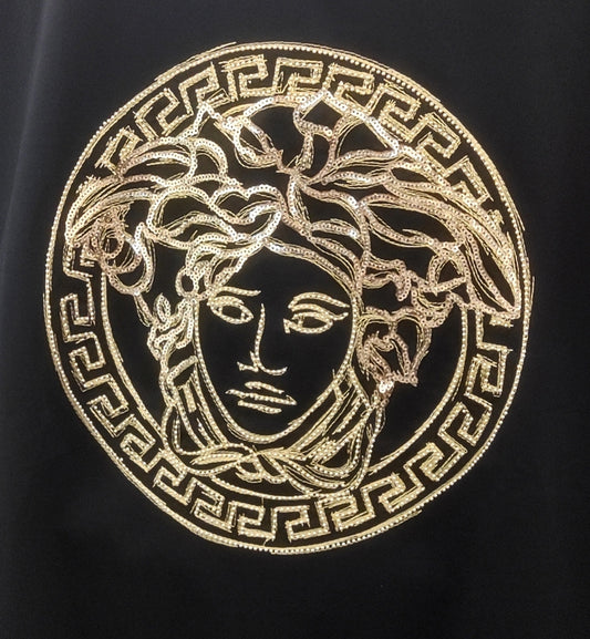 Versace Rhinestone Medusa Head T-Shirt (Black)