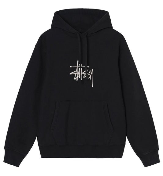 Stussy Stock Logo Applique Hoodie (Black)