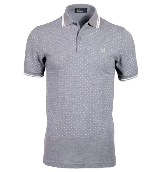 Fred Perry Printed Polka Dot Grey Polo Shirt