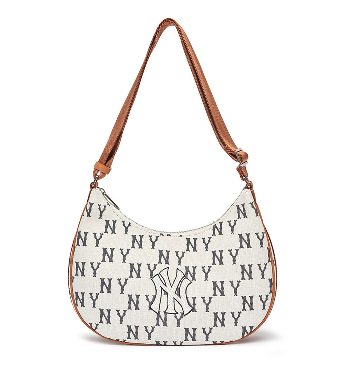 NYK Classic Monogram Jacquard L-Hobo Bag (White)