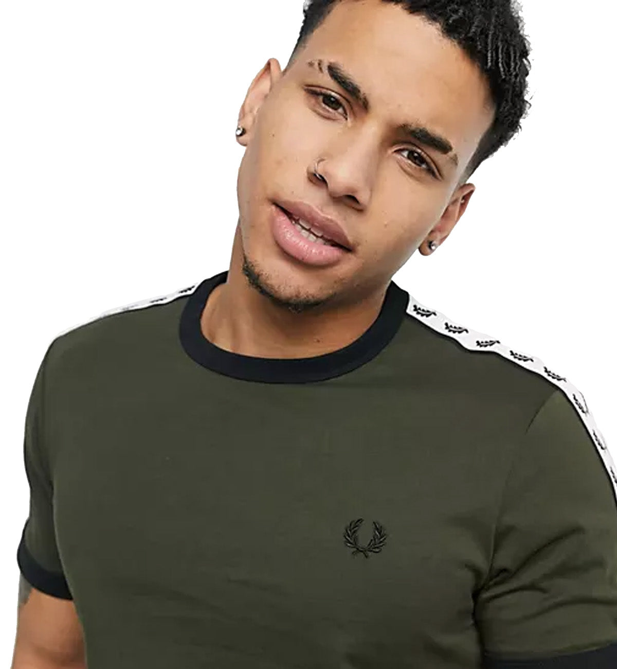 fred perry ringer t shirt green