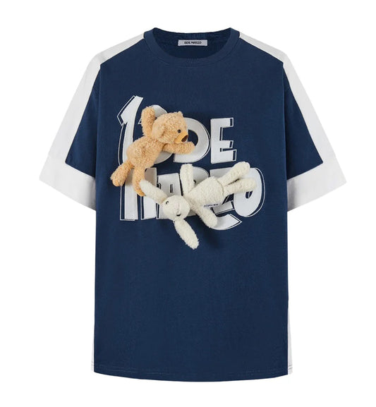 13DE MARZO Hook & Loop Logo T-Shirt (Navy)