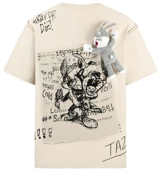 13DE MARZO x LOONEY TUNES Bugs Bunny Sketch T-Shirt (Beige)