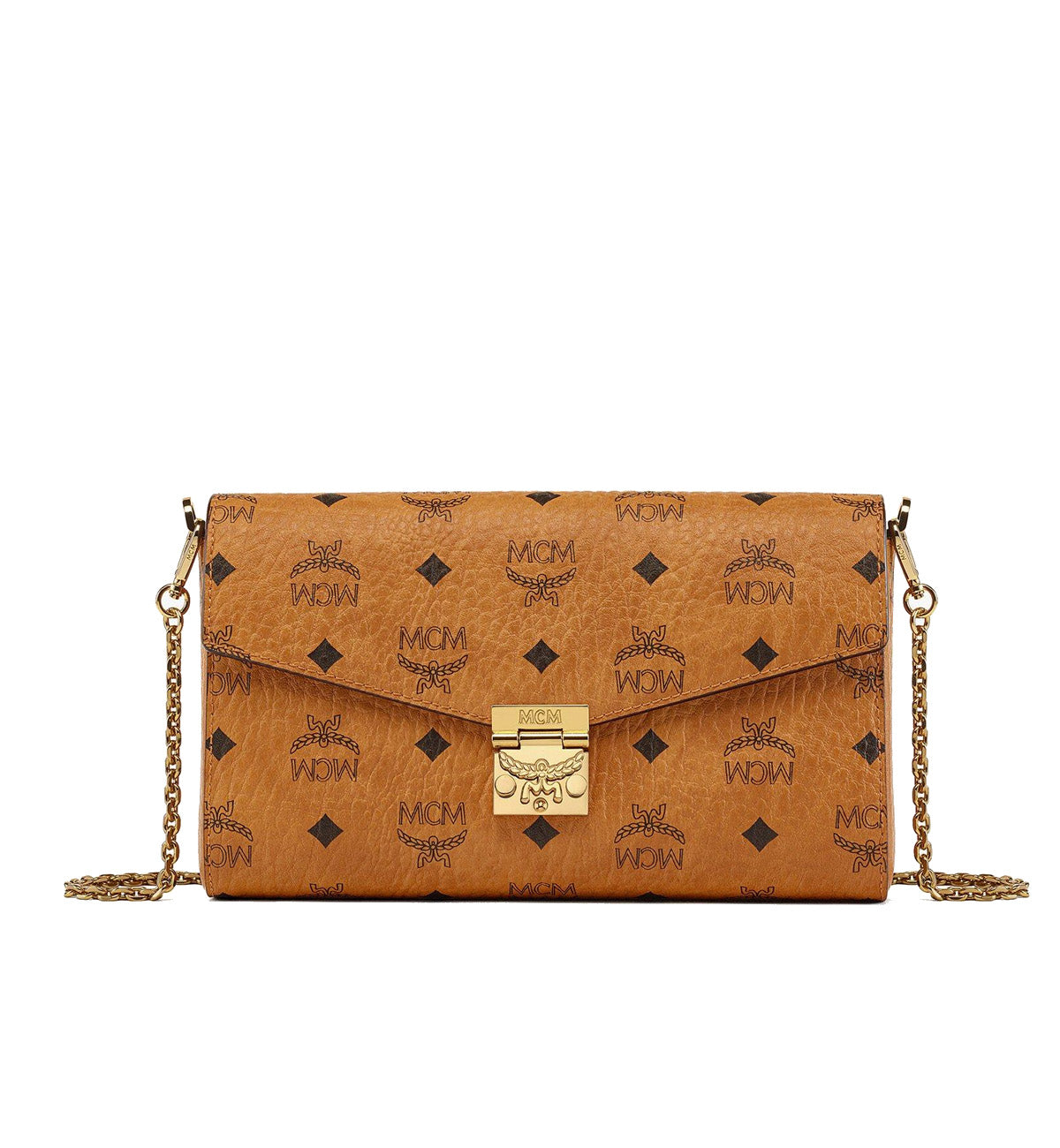 Mcm millie visetos crossbody medium online cognac