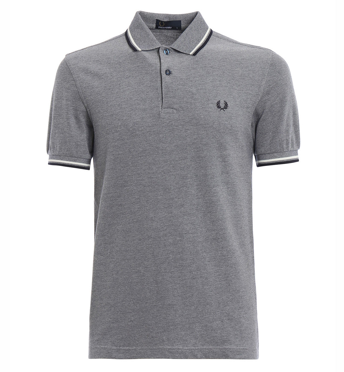 Fred Perry Black White Stripe Grey Polo Shirt