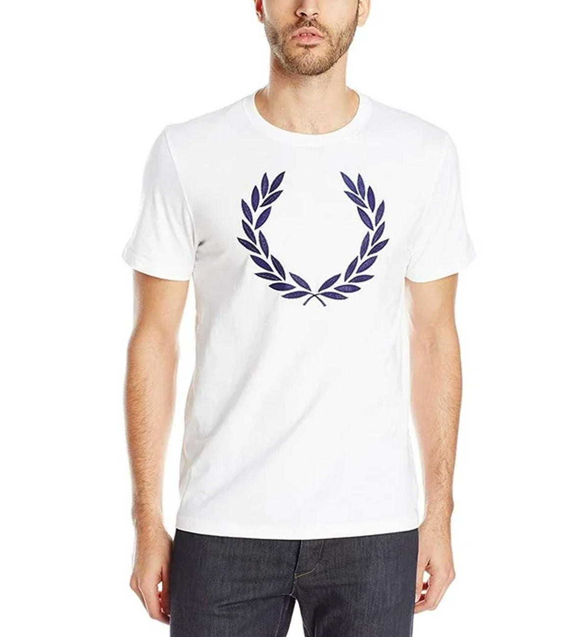 Fred Perry Blue Laurel Wreath T-Shirt (White)