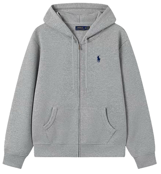 Ralph Lauren Small Logo Zipped Hoodie (Grey)