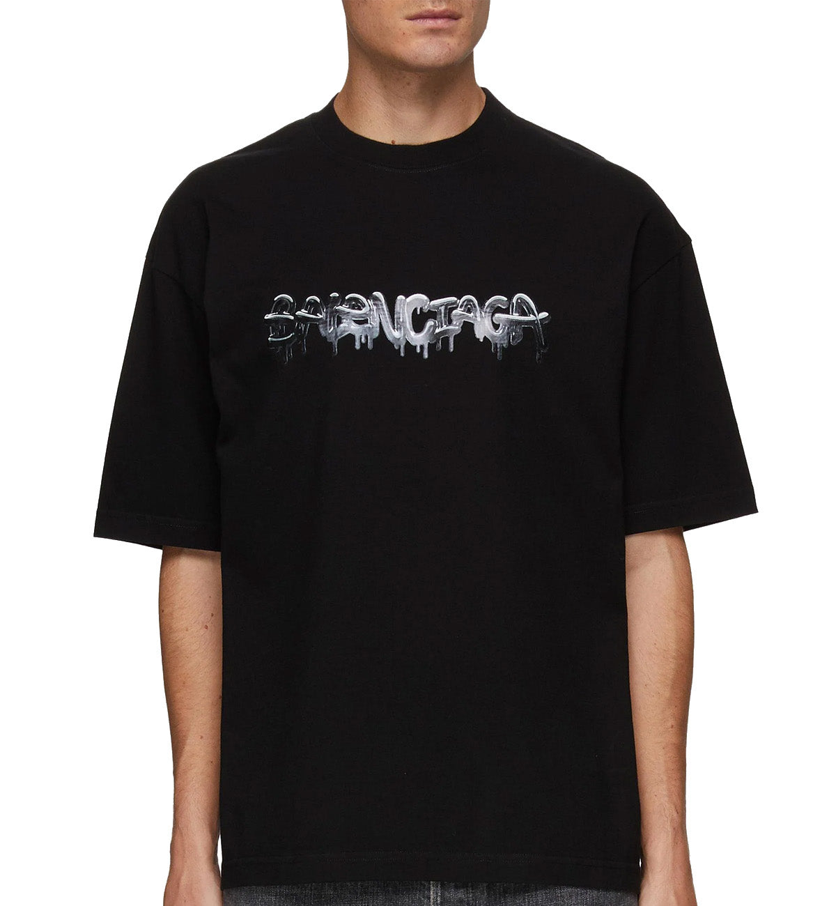Balenciaga Black Slime Logo T-Shirt (Black)