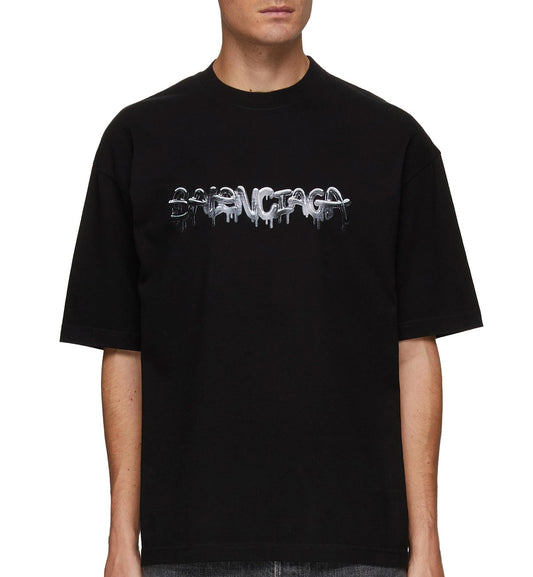 Balenciaga Black Slime Logo T-Shirt (Black)