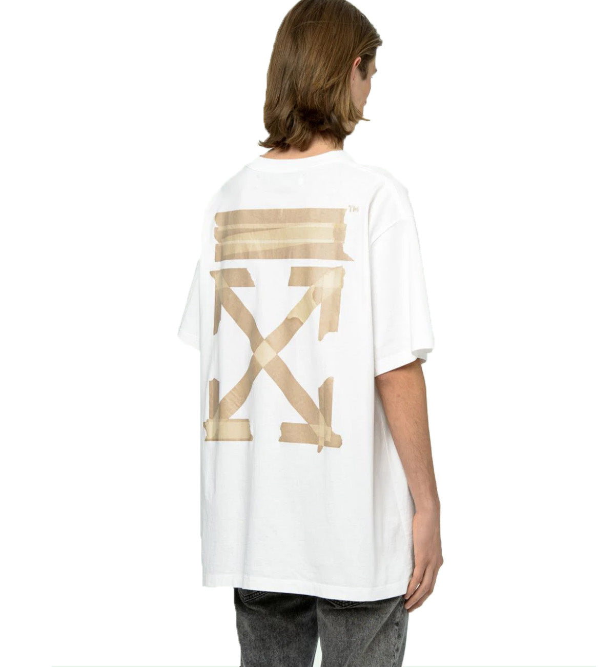Off-White Beige Tape Arrow Tee (White)