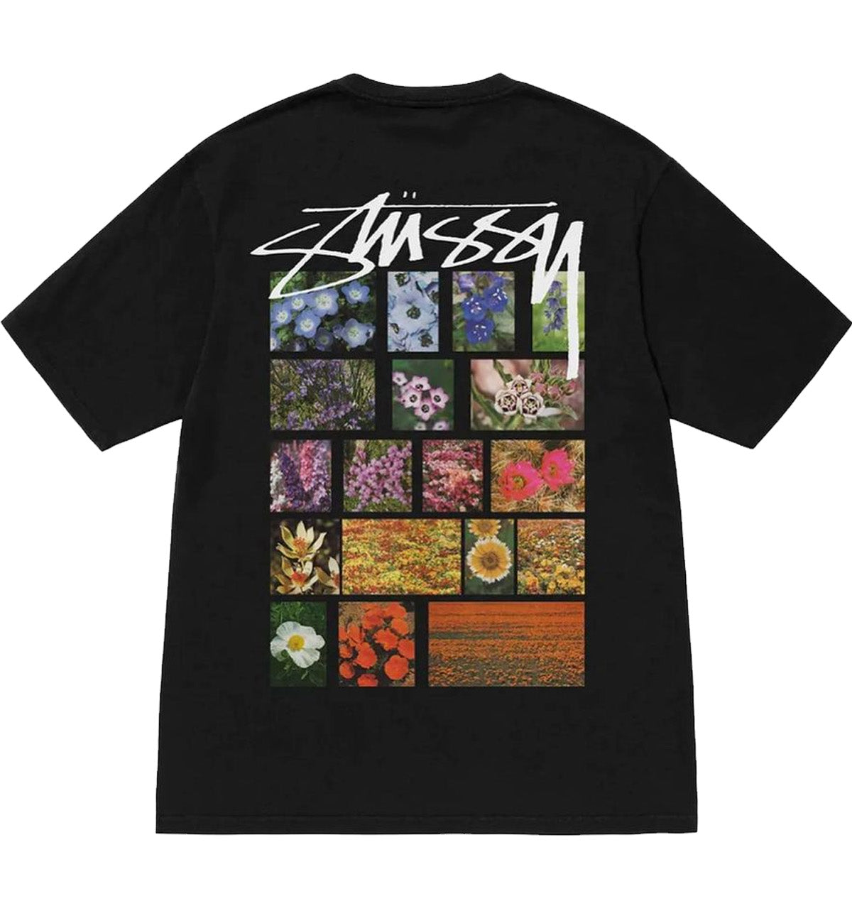 Stussy Flower Grid Pigment Dyed Tee (Black)