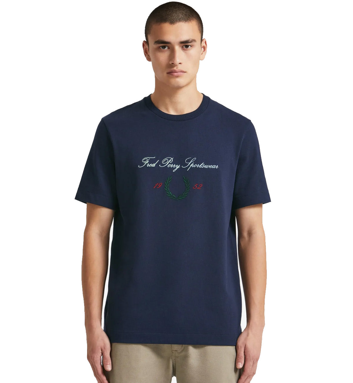 Fred Perry Archive Branded T-Shirt (Carbon Blue)