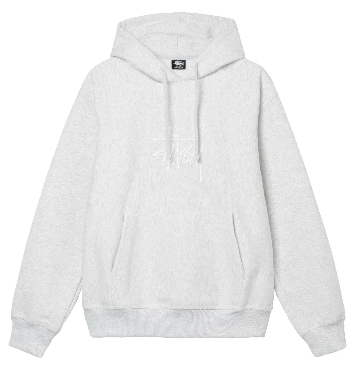Stussy Stock Logo Applique Hoodie (Ash Heather)