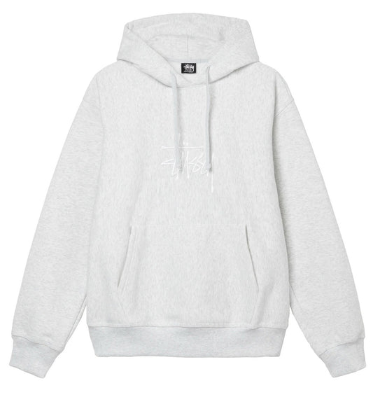 Stussy Stock Logo Applique Hoodie (Ash Heather)