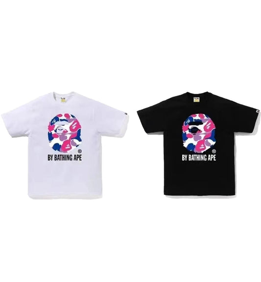 Bape Big Head Camo Magenta T-Shirt