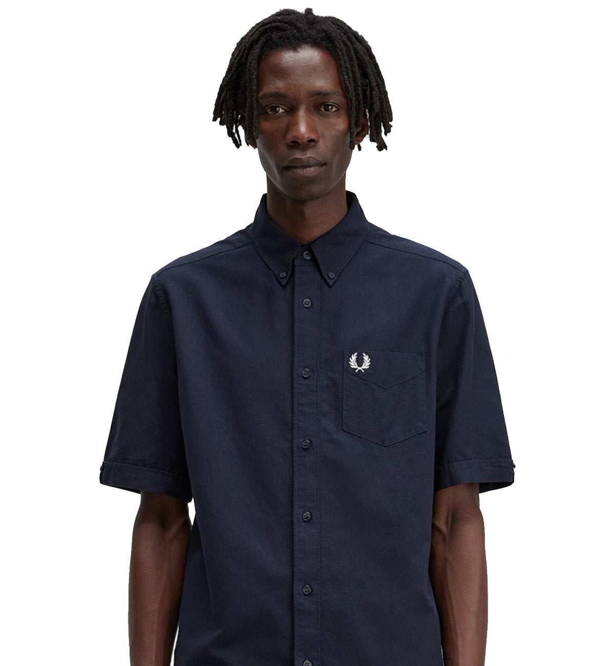 Fred Perry Short Sleeve Oxford Shirt (Navy)