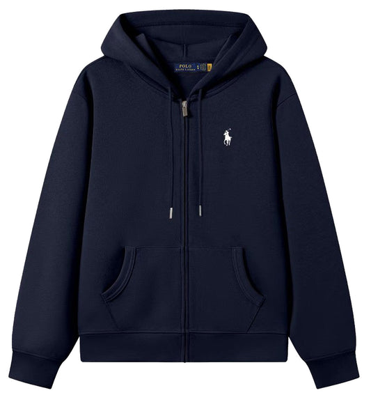 Ralph Lauren Small Logo Zipped Hoodie (Navy)