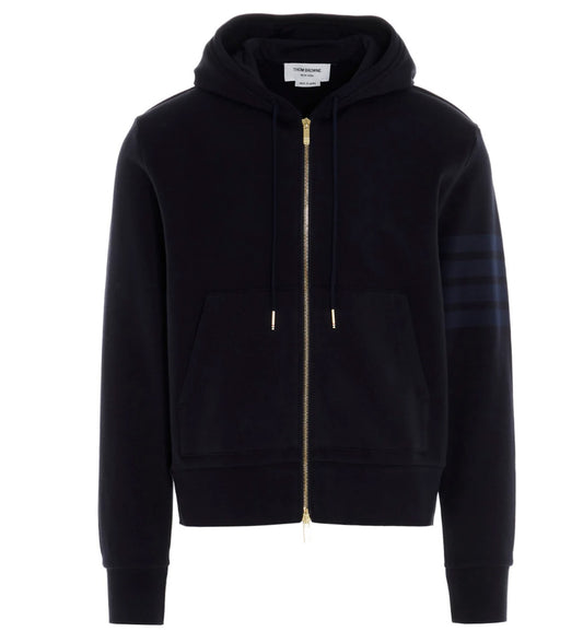 Thom Browne 4 Bar Raglan Crew Zip Hoodie (Navy)