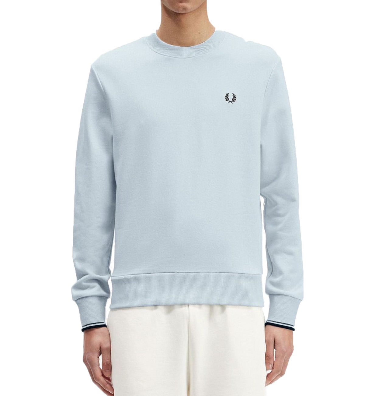 Fred Perry Crew Neck Sweatshirt (Light Ice)