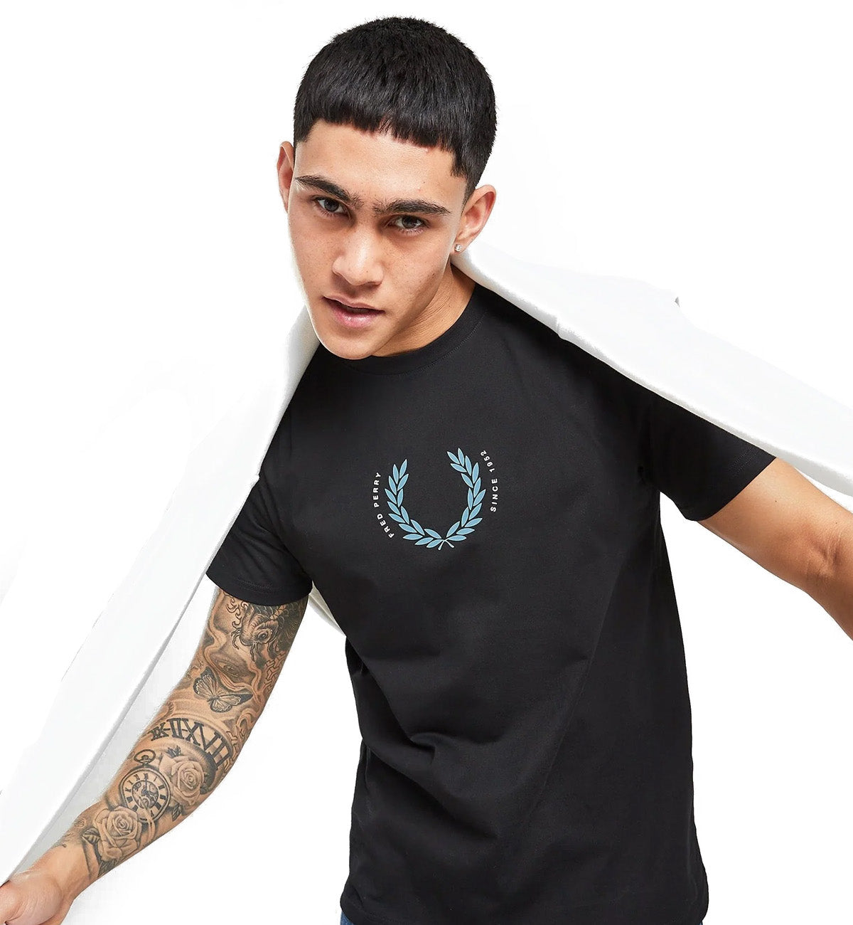 Fred Perry Blue Laurel Wreath T-Shirt (Black)