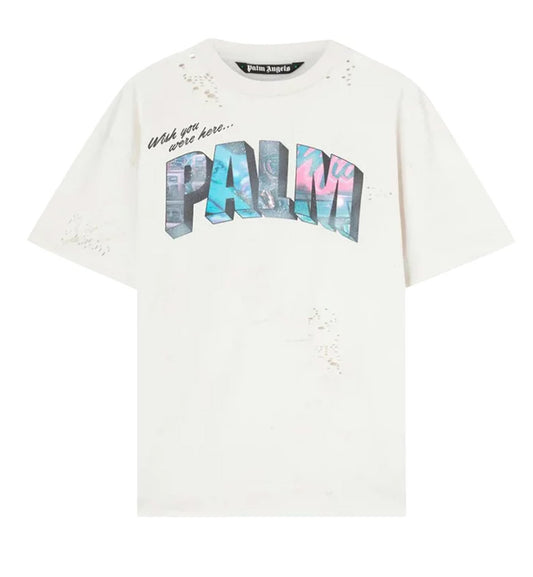 Palm Angels White 2023 Palm Sign-Print T-Shirt