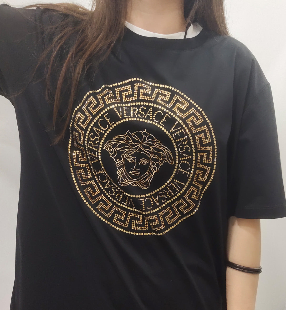 Versace Small Golden Medusa Tee (Black)
