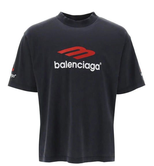 Balenciaga 3B Sports Icon T-shirt Medium Fit In Black Faded