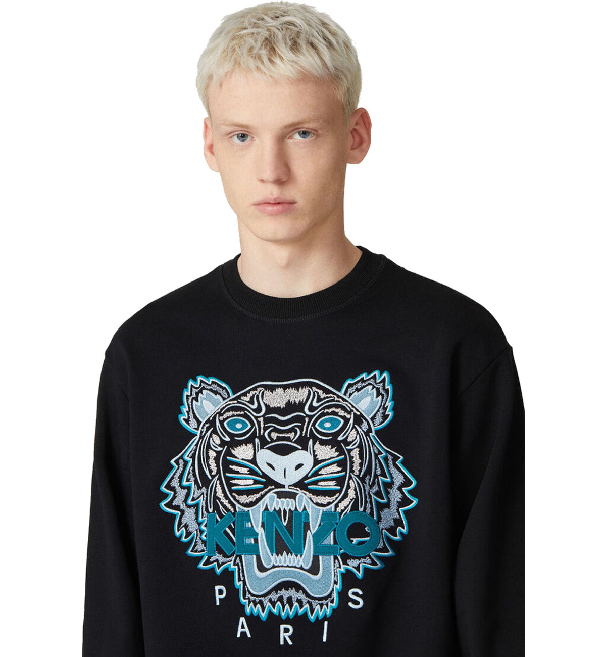 Kenzo Blue Embroidered Tiger Logo Sweatshirt