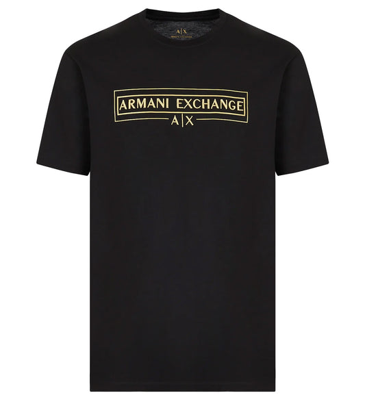 Armani Exchange Regular Fit Box Logo Tee (Black/Gold)