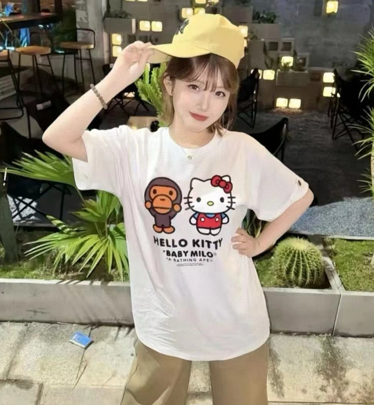 Bape Baby Milo x Hello Kitty T-Shirt (White)
