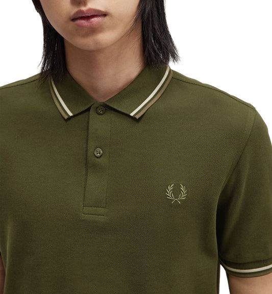 Fred Perry Hunting Stripe Polo Green Shirt