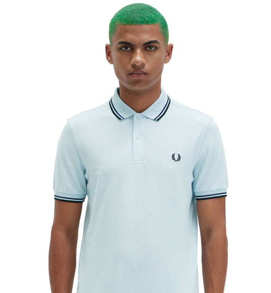 Fred Perry Black Double Stripe Light Ice Polo Shirt