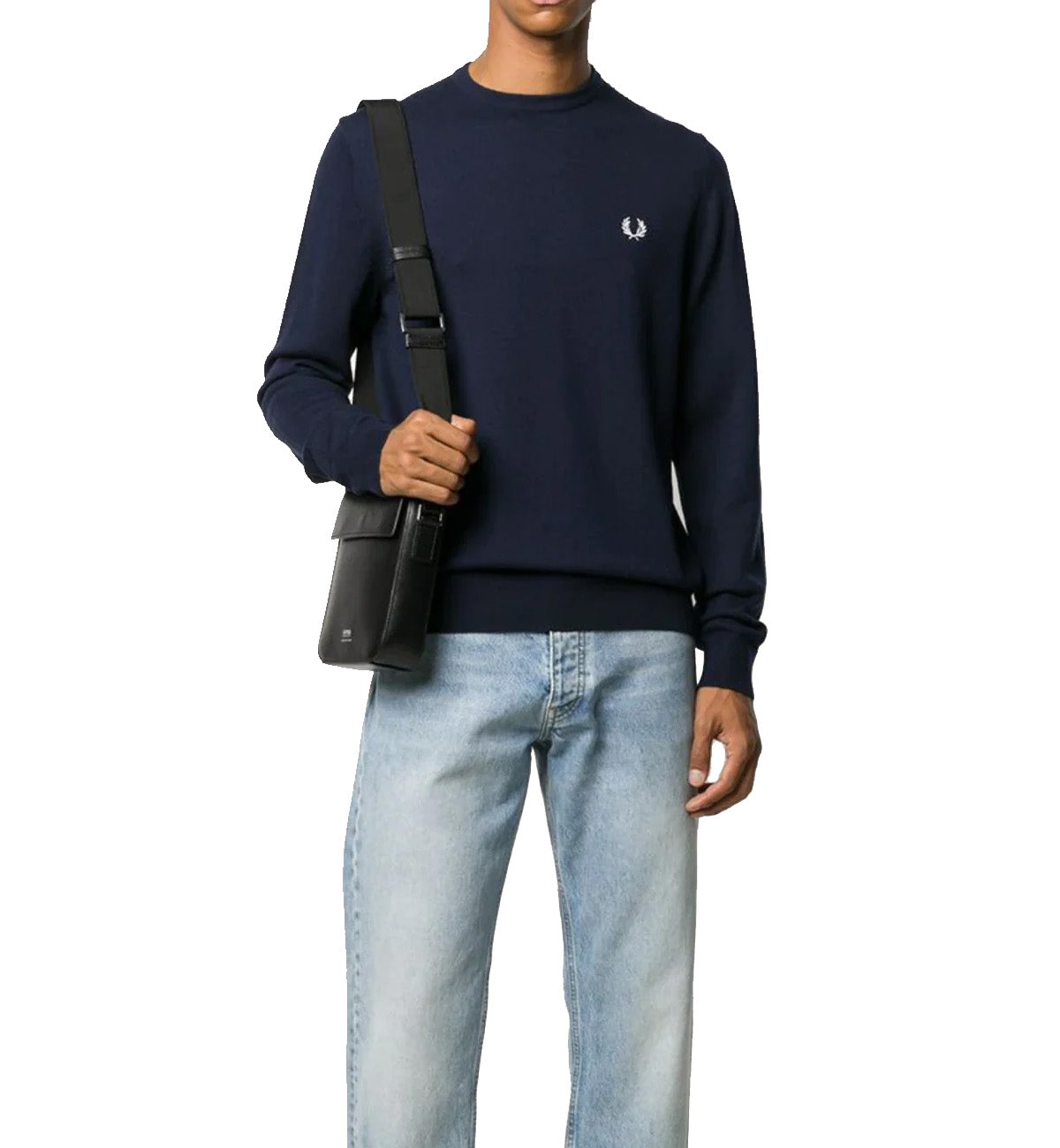 Fred Perry Small Logo Sweatshirt (Navy)